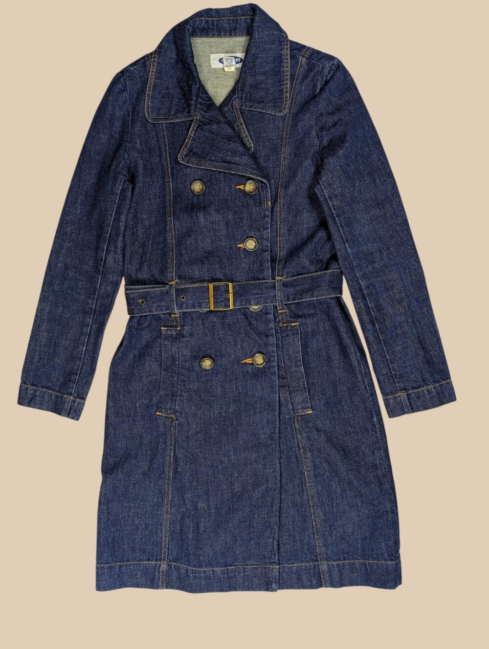90s Old Navy Archive Denim Trench Coat Size Medium